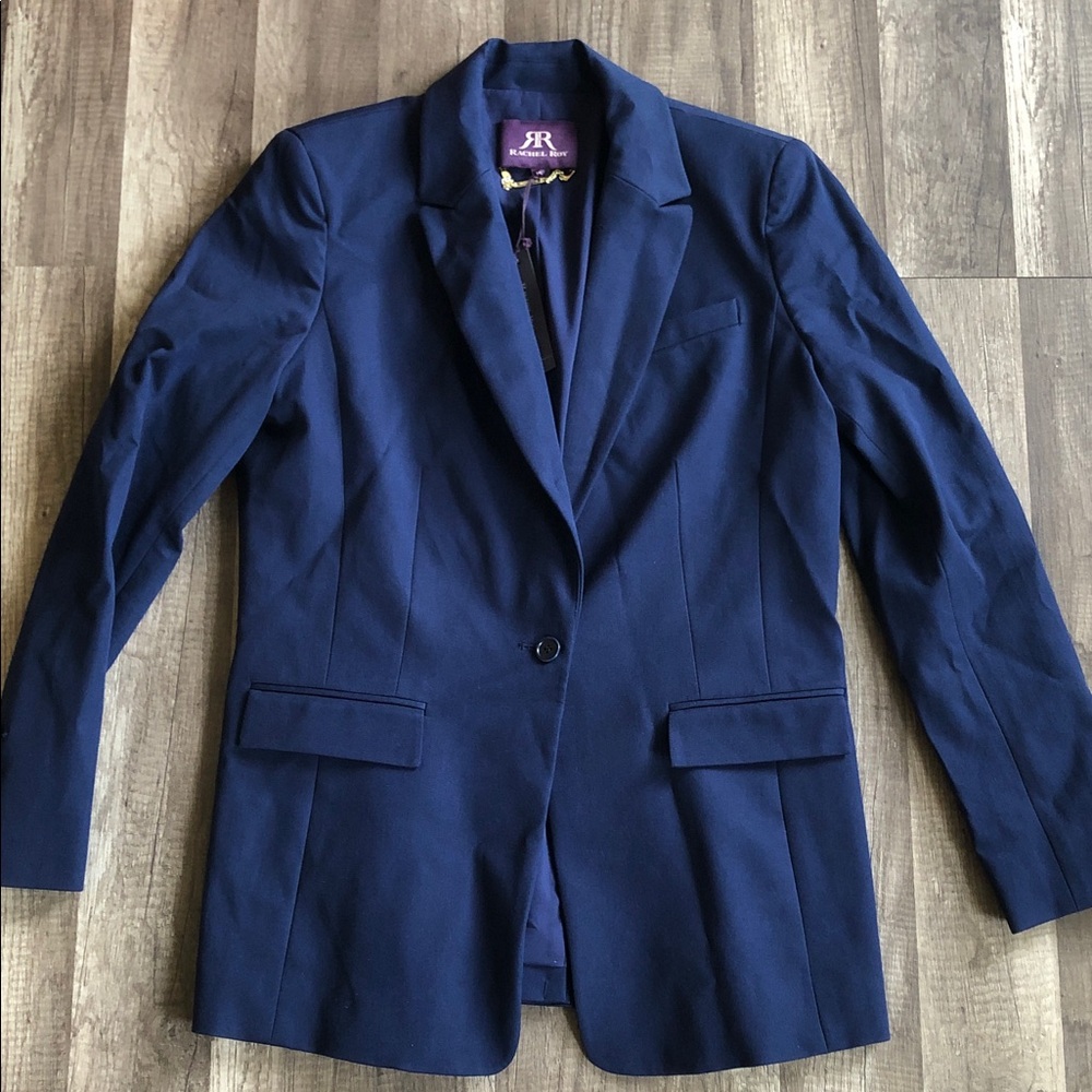 Rachel Roy Navy Blue Shoulder Padded Blazer 14 NEW - Picture 2 of 8